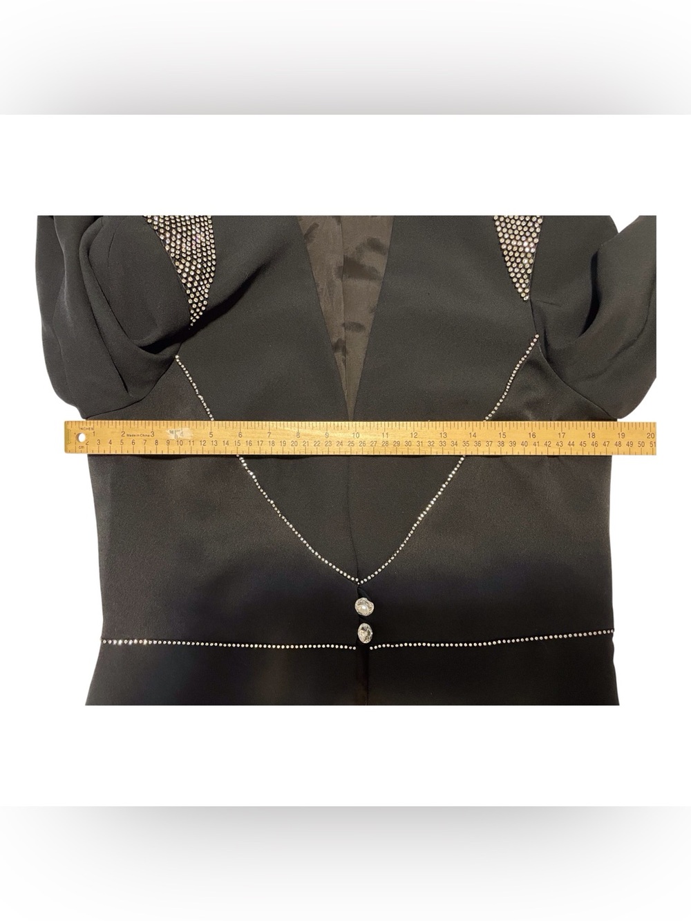 Frascara Black Embellished Women's Blazer,12 - Picture 9 of 11